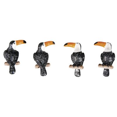 4 toucans en résine