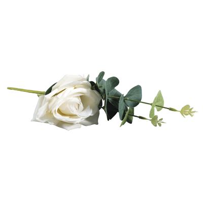 Rose avec eucalyptus blanche 28cm