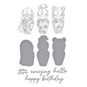 BetterPress plate and die set - Kokeshi dolls - Kyoto