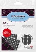 3D foam squares - BLACK - carrés de mousse adhésifs