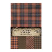 Kraft Stock Halloween Sparkle Plaid - Papier kraft pailleté motif plaid - 20 feuilles