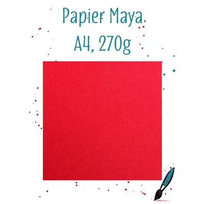 papier Maya - Rouge - 5 f - A4 - 270g