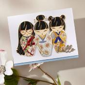 BetterPress plate and die set - Kokeshi dolls - Kyoto