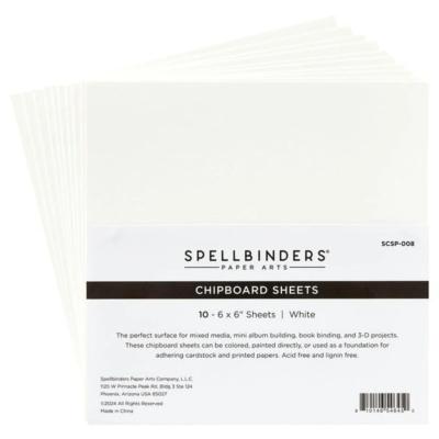 10 chipboard sheets - 6" - blanc