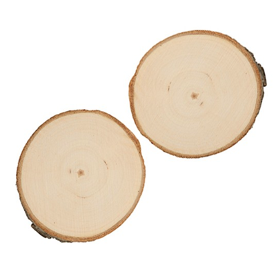 2 tranches de bois rondes 11-12cm