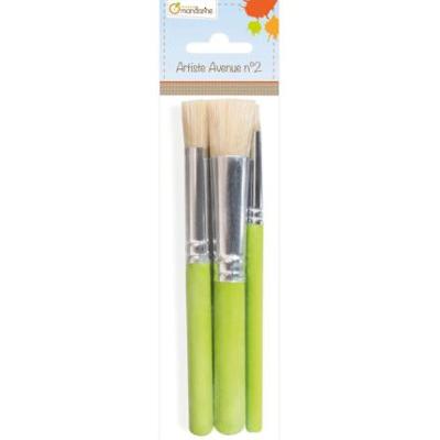 Set de 3 pinceaux pochoirs