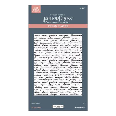 BetterPress plate - Script text