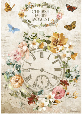 papier de riz A4 <br> Cherish every moment clock