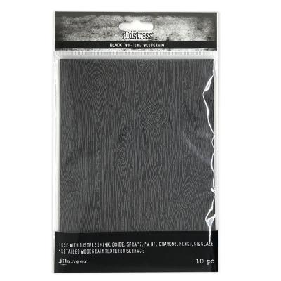 Distress black two-tone Woodgrain Cardstock - Papier texture bois