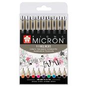 Etui de 9 Fineliners Pigma Micron en couleurs assorties