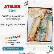 Atelier en ligne - Scrap - Pochette à pochettes