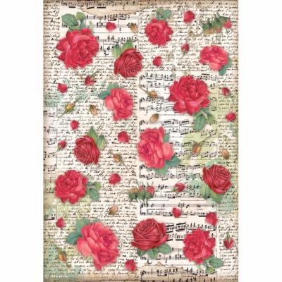 papier de riz A4 <br> Red roses