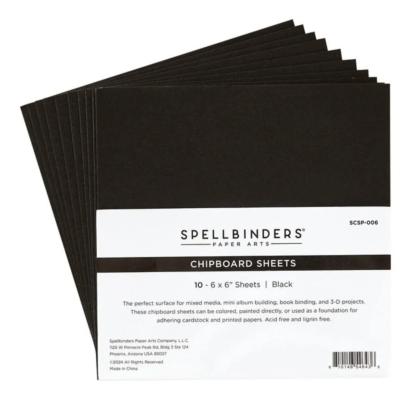 10 chipboard sheets - 6" - noir