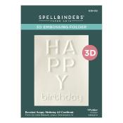 3D embossing folder - Beveled happy birthday