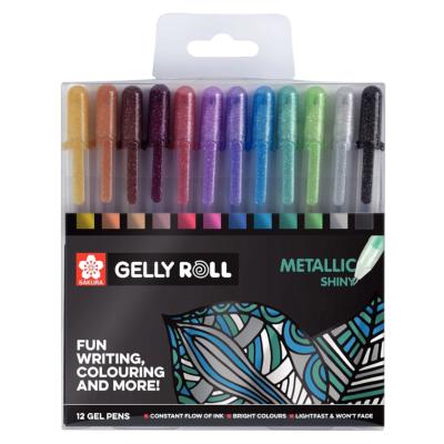 Gelly Roll - metallic shiny - 12 pièces