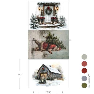 A3 Decoupage Fiber "Santa's woodland stroll"