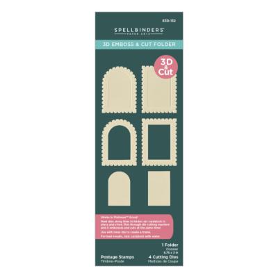 3D embossing and cut folder - postage stamps