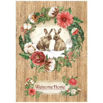 feuille de riz - Home for the holidays - Welcome home bunnies