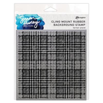 Cling Rubber Background Stamp - Tartan plaid