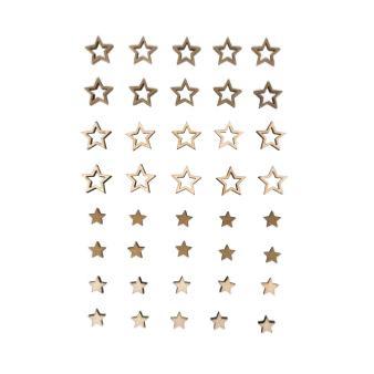 40 miniatures bois étoiles or