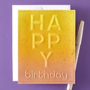 3D embossing folder - Beveled happy birthday