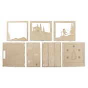 Kit en bois<br>Cadre à motif 3D skieur